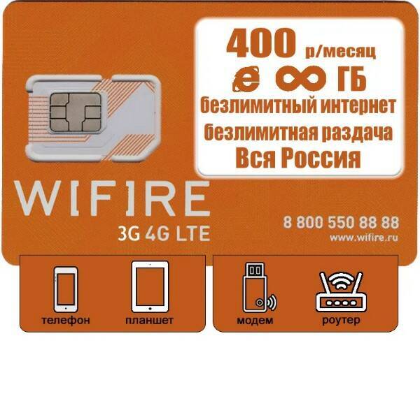 SIM-карта, Тариф для модема WiFire (Вся Россия) — купить в интернет ...