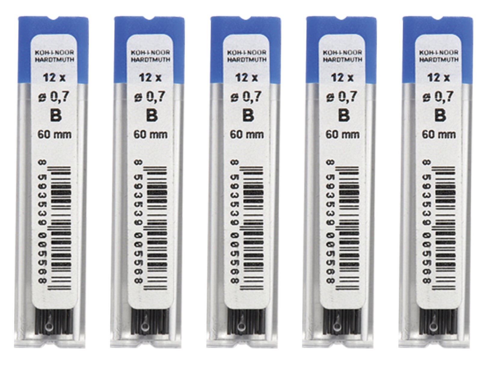 Грифели KOH-I-NOOR, B, 0,7 мм, 60 шт