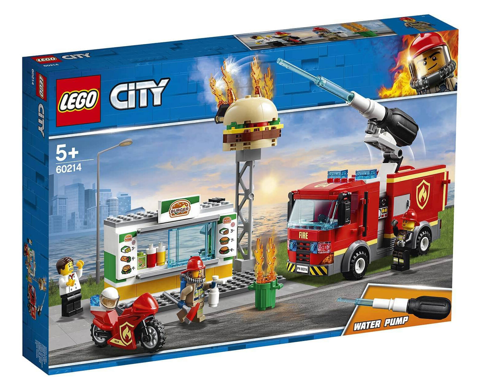 Конструктор LEGO City Fire Пожар в бургер-кафе, 327 деталей, 5+, 60214 -  купить с доставкой по выгодным ценам в интернет-магазине OZON (1323006402)