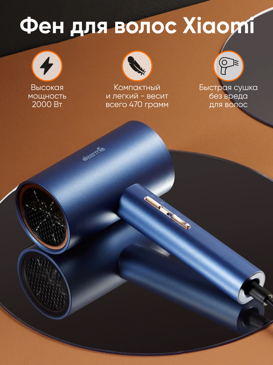 Фен для волос Xiaomi DEM-CF15W/, синий - купить по выгодным ценам в ...