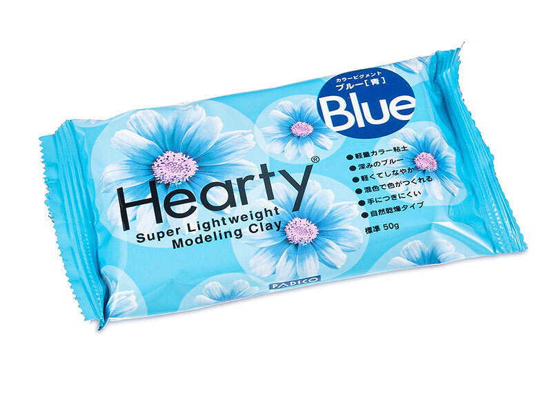 Японская зефирная глина Hearty синяя/blue, пигмент, 50 гр, для цветов и ...