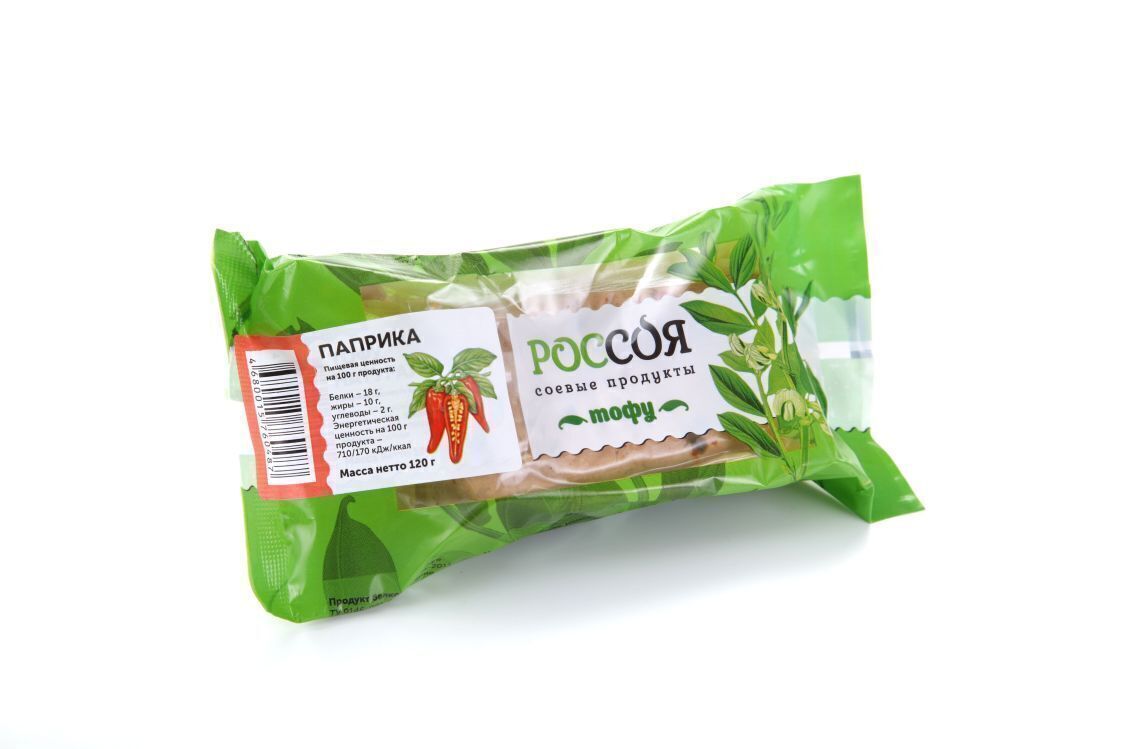 Тофу РОССОЯ паприка, соевый сыр, соевый творог, растительный продукт ...