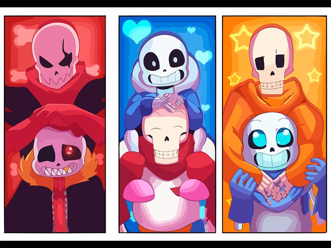 Характеристики Картина по номерам игра <b>Undertale</b> (<b>Санс</b>, Ториэль, Фловей, Уд...