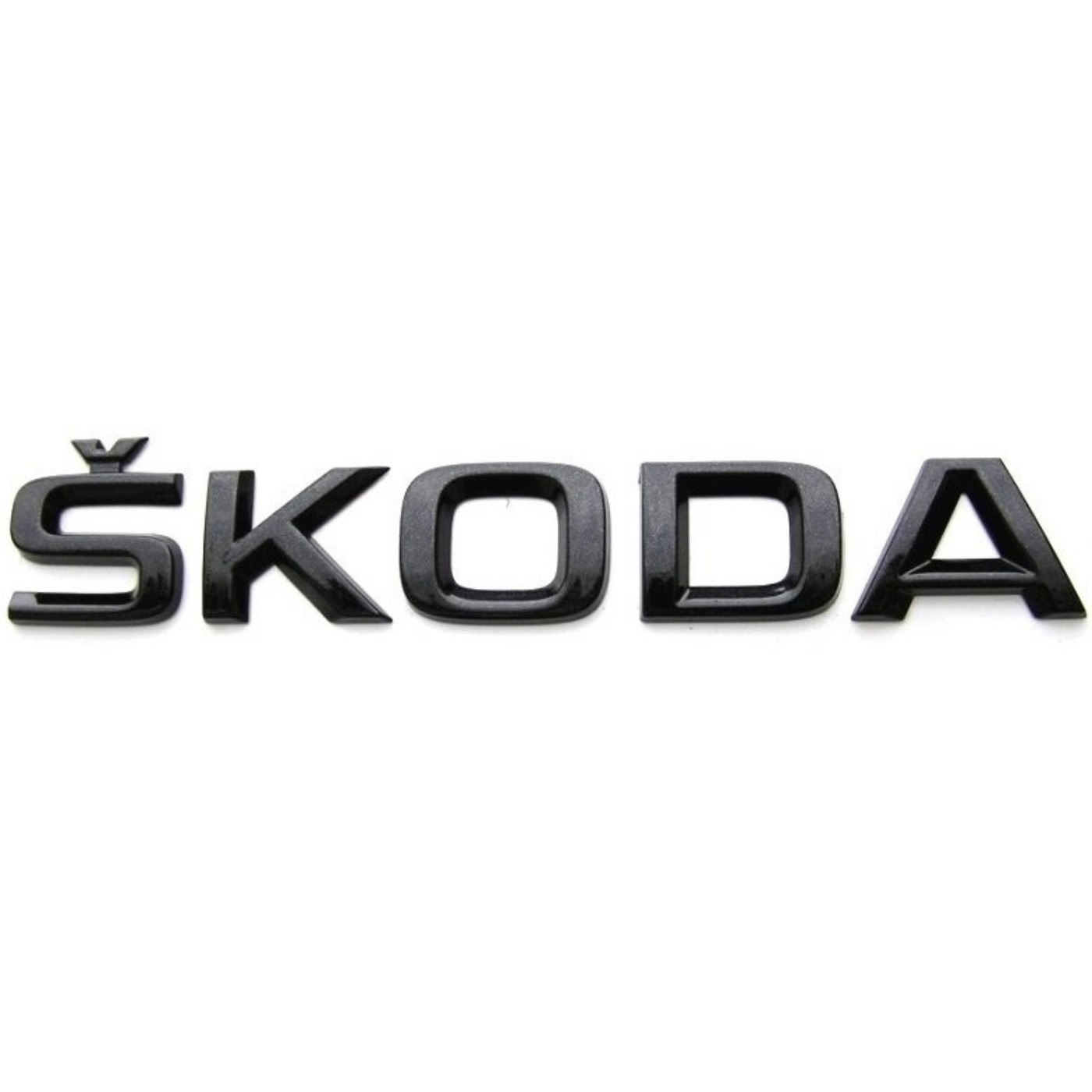 Эмблема Шкода/Skoda задняя надпись буквы 30 мм черный глянец