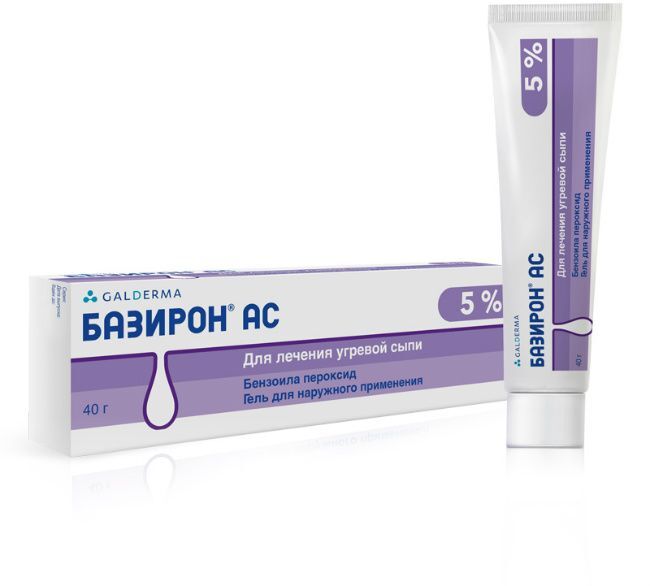 Базирон АС, гель 5%, 40 г — купить в интернет-аптеке OZON. Инструкции ...