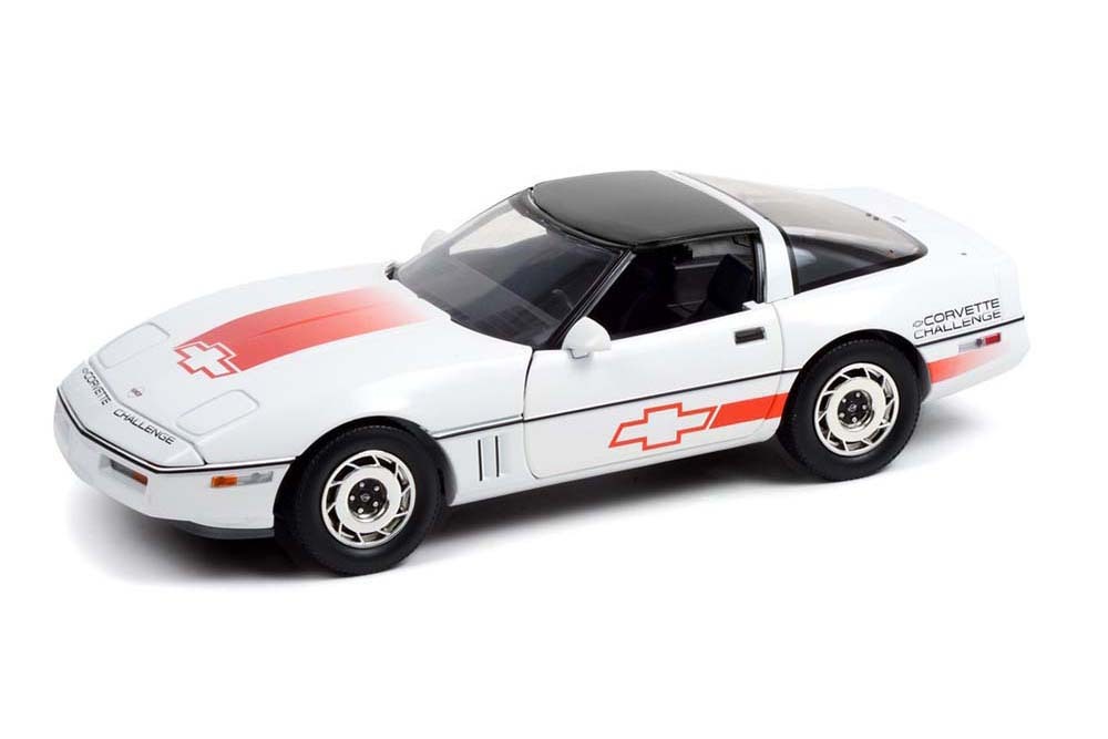 МодельколлекционнаяChevroletcorvetteC4challengeracecar1988whitewithorangestripes