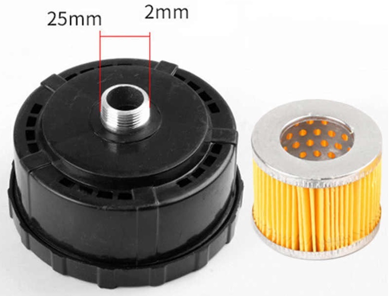ВоздушныйфильтрдлякомпрессораW3080всборе,пластиковый(Dнар.-130мм,резьба-25мм)