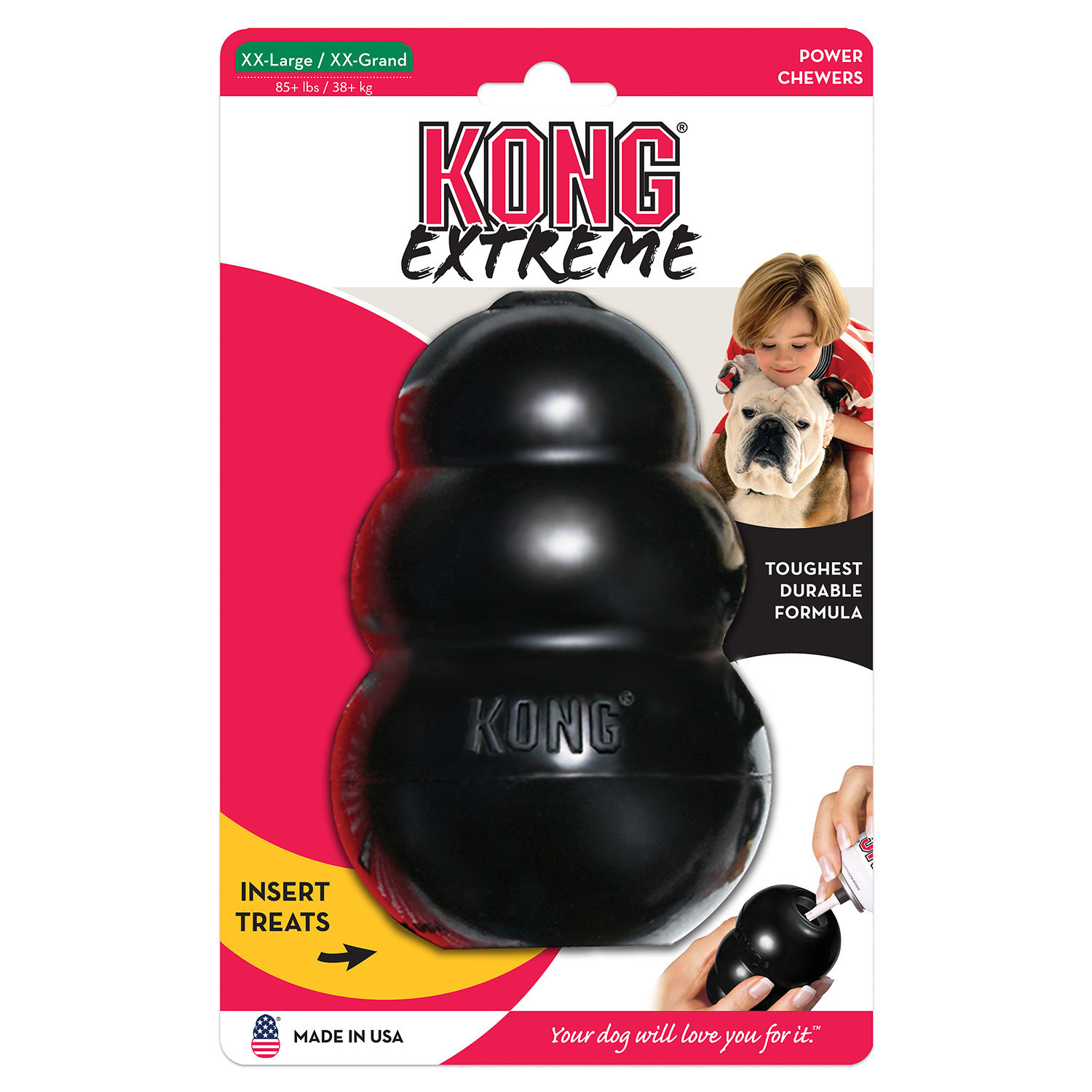 KONG Extreme игрушка для собак "КОНГ", XXL очень прочная самая большая 15х10 см (свыше 38 кг)