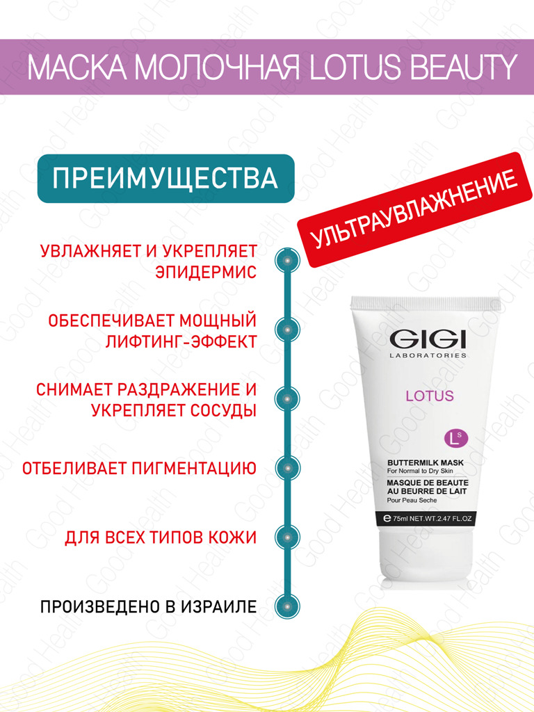 GIGI (Джи Джи) Маска молочная Lotus Beauty Buttermilk Mask