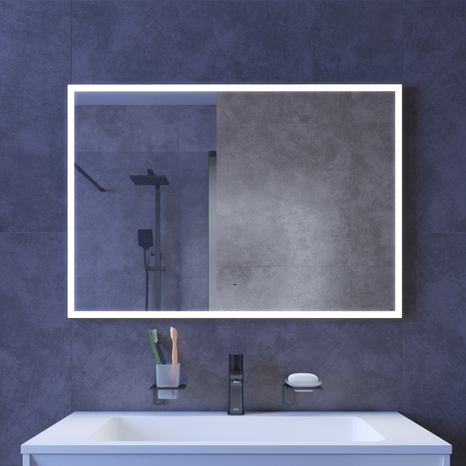 Фото товара на маркетплейсе ozon Зеркало с подсветкой и термообогревом для ванной комнаты IDDIS, 100 см, Slide, SLI1000i98