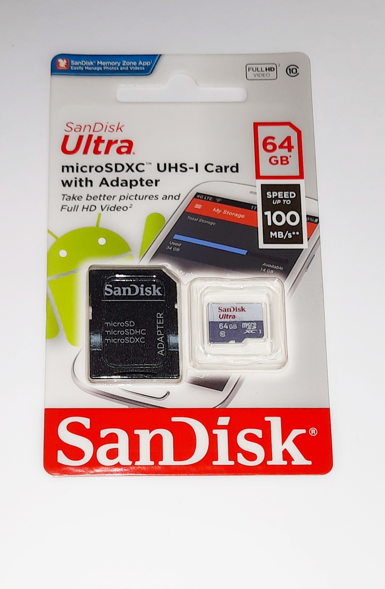 Карта памяти microsdxc 64 гб sandisk ultra sdsqunr 064g gn3mn