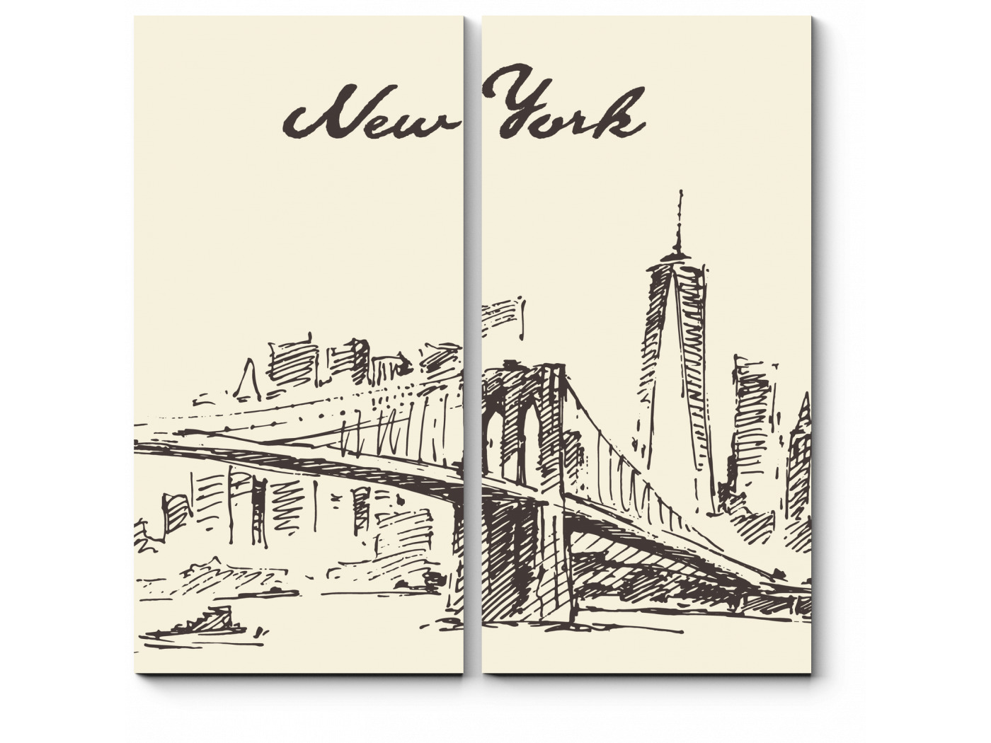Мост вектор чб Нью Йорк