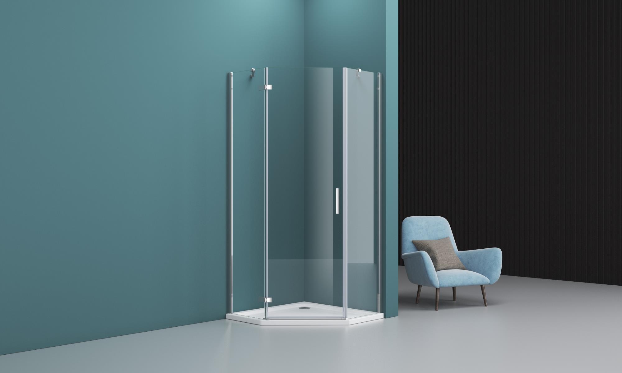 Душевой уголок (100х100) BelBagno KRAFT-P-1-100-C-Cr-L