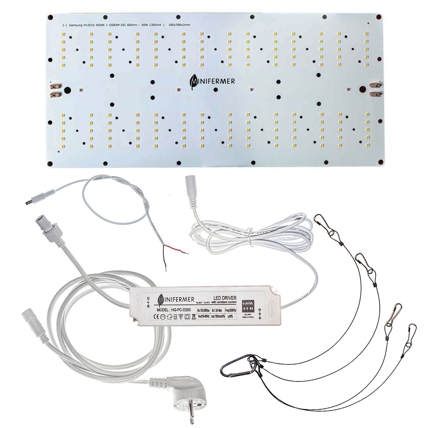 Готовыйкомплект1.9.2Quantumboard281b+pro3500K+SMD5050660nm+пластиковыйдрайвер1300мА60Вт+металлическиеподвесы/Светодиодныймодульдлярастений