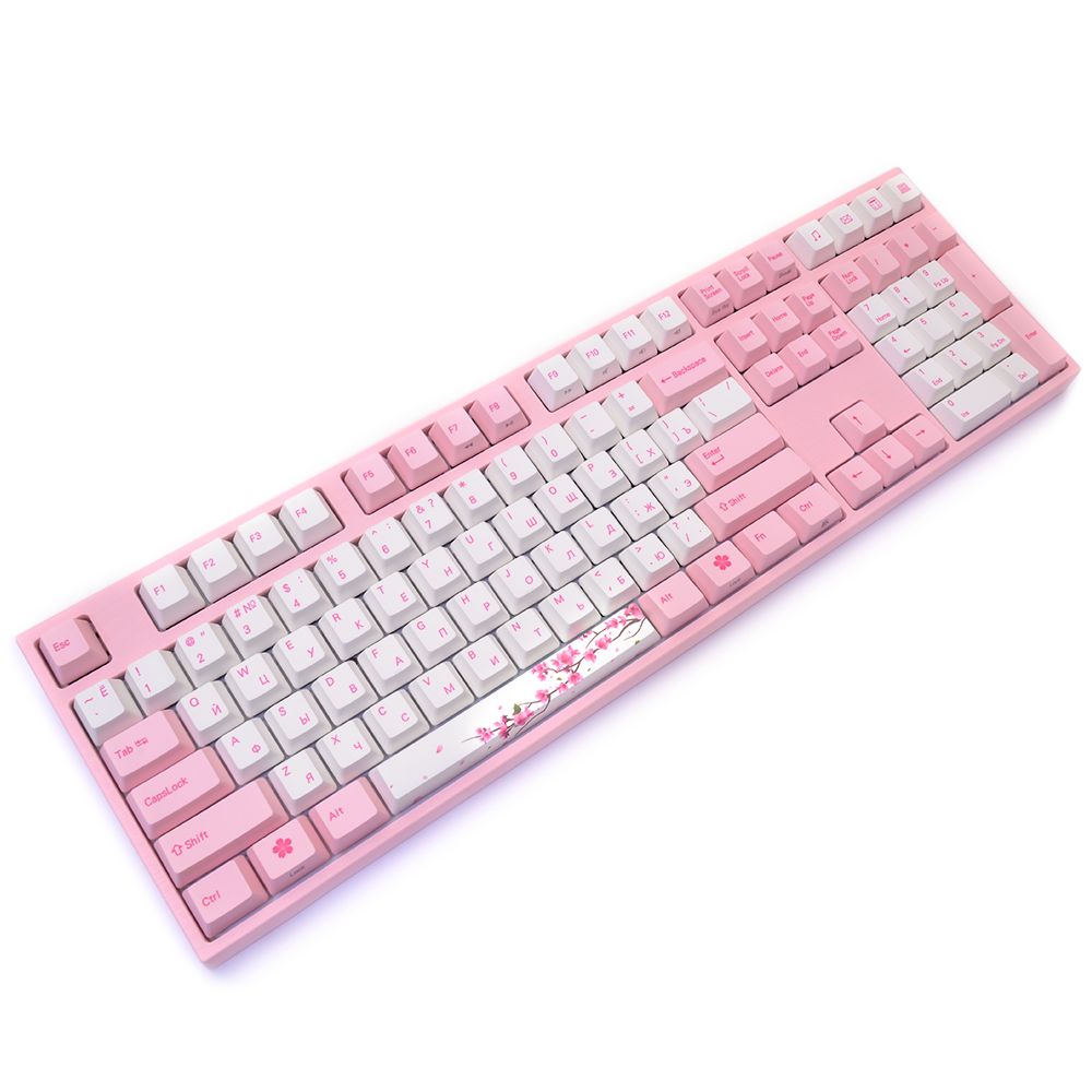 Varmilo Игровая клавиатура проводная Sakura VEA108M, (Cherry MX Brown),  Русская раскладка, розовый