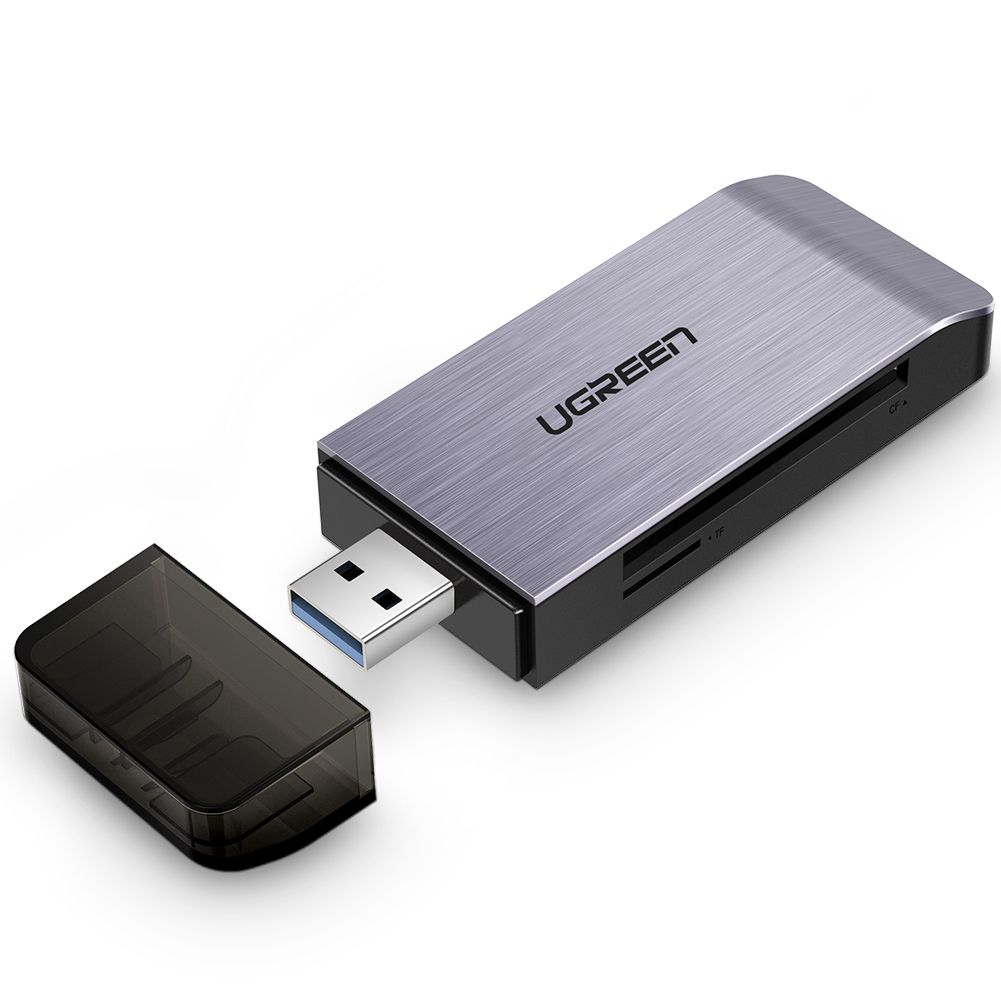 Кардридер мультифункциональный UGREEN CM180 (50541) USB-A 3.0 to TF/SD/CF/MS Multifunction Card Reader Multi-Read. Цвет: серый космос