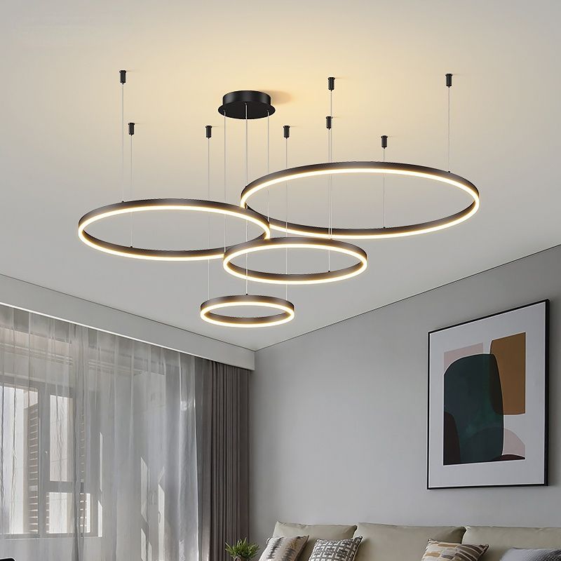 люстра led 3-ring chandelier золотая