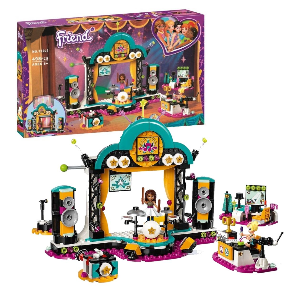 Конструктор Шоу талантов / Деталей 498 / Friend 11203 (сопоставим LEGO  FRIENDS 41368) - купить с доставкой по выгодным ценам в интернет-магазине  OZON (806362196)