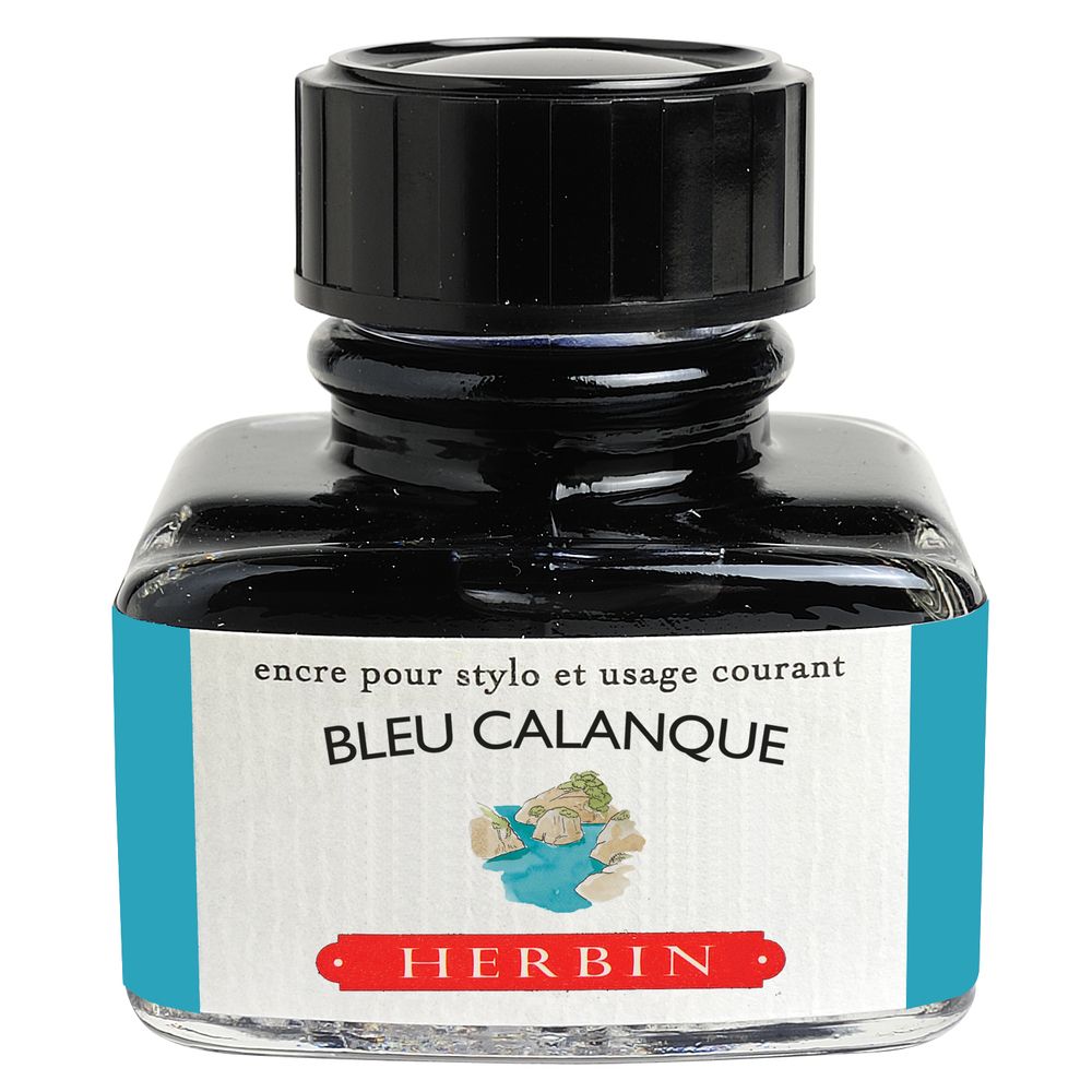 Чернила в банке Herbin, 30 мл, Bleu calanque Голубая бухта