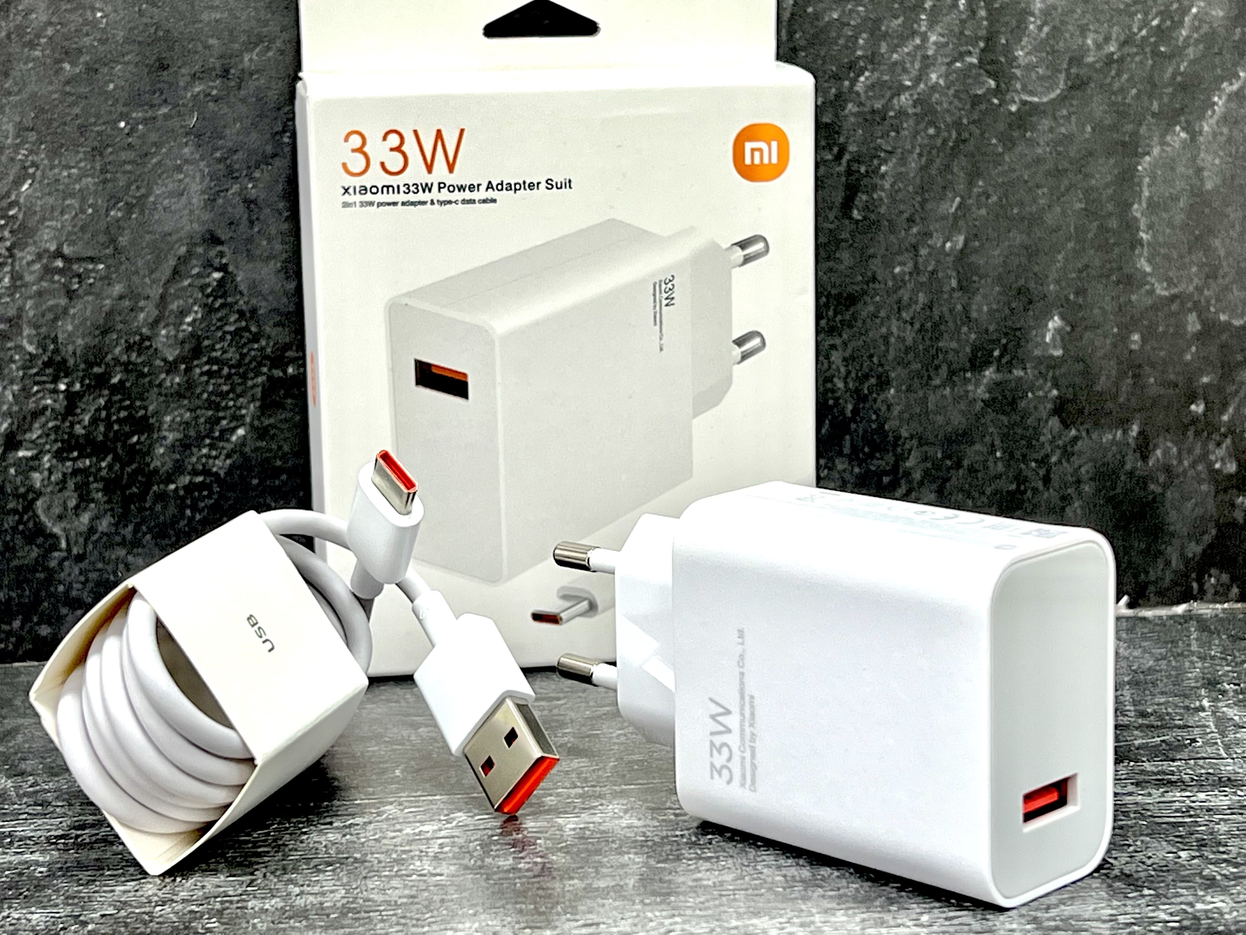 Зарядное устройство Xiaomi 33W c MI TURBO зарядкой + кабель 6A USB TYPE-C  33 Вт для Xiaomi, Huawei, Samsung(MDY-11-XY)