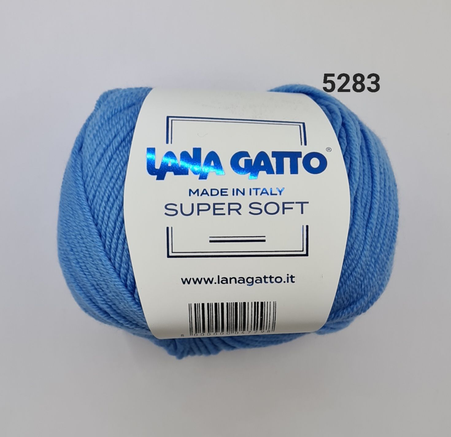 ПряжаLanaGattoSuperSoft(ЛанаГаттоСуперСофт),цвет-5283,Небесно-голубой-2шт.