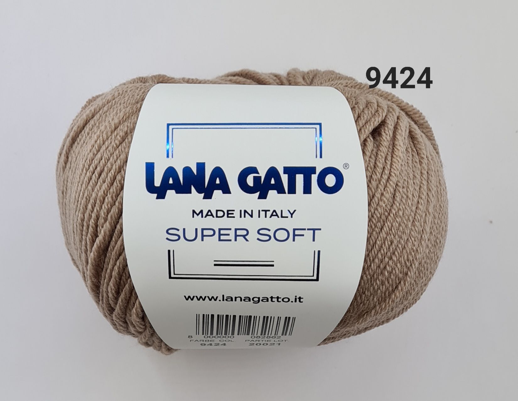 ПряжаLanaGattoSuperSoft(ЛанаГаттоСуперСофт),цвет-9424,Бежевый-1шт.