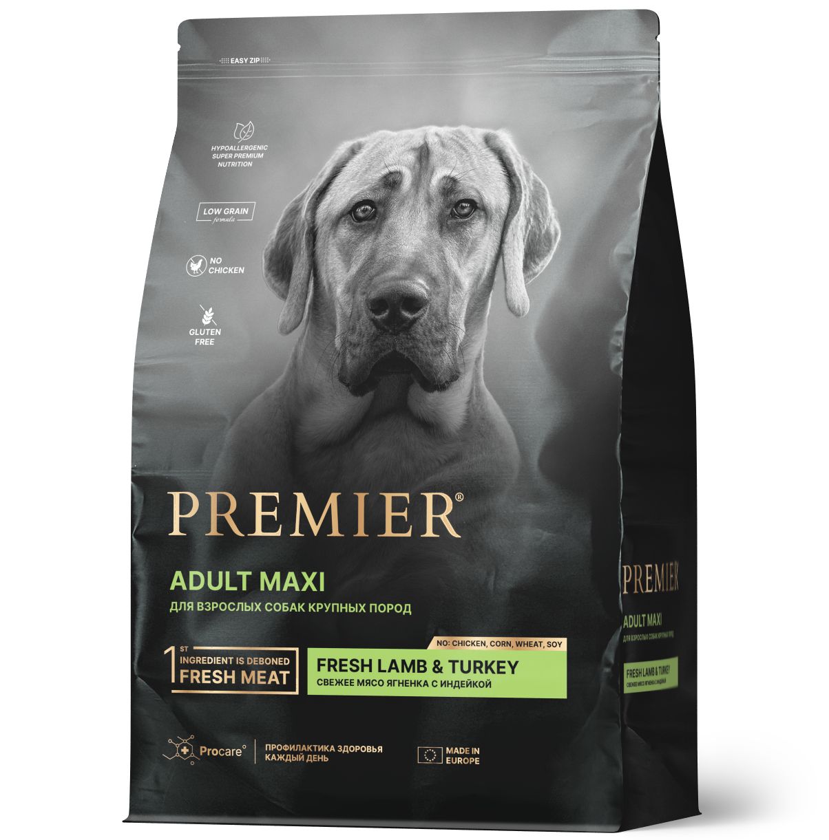 Premier Dog Lamb&Turkey ADULT Maxi сухой корм для собак крупных пор. свежее мясо ягненка/индейка10кг