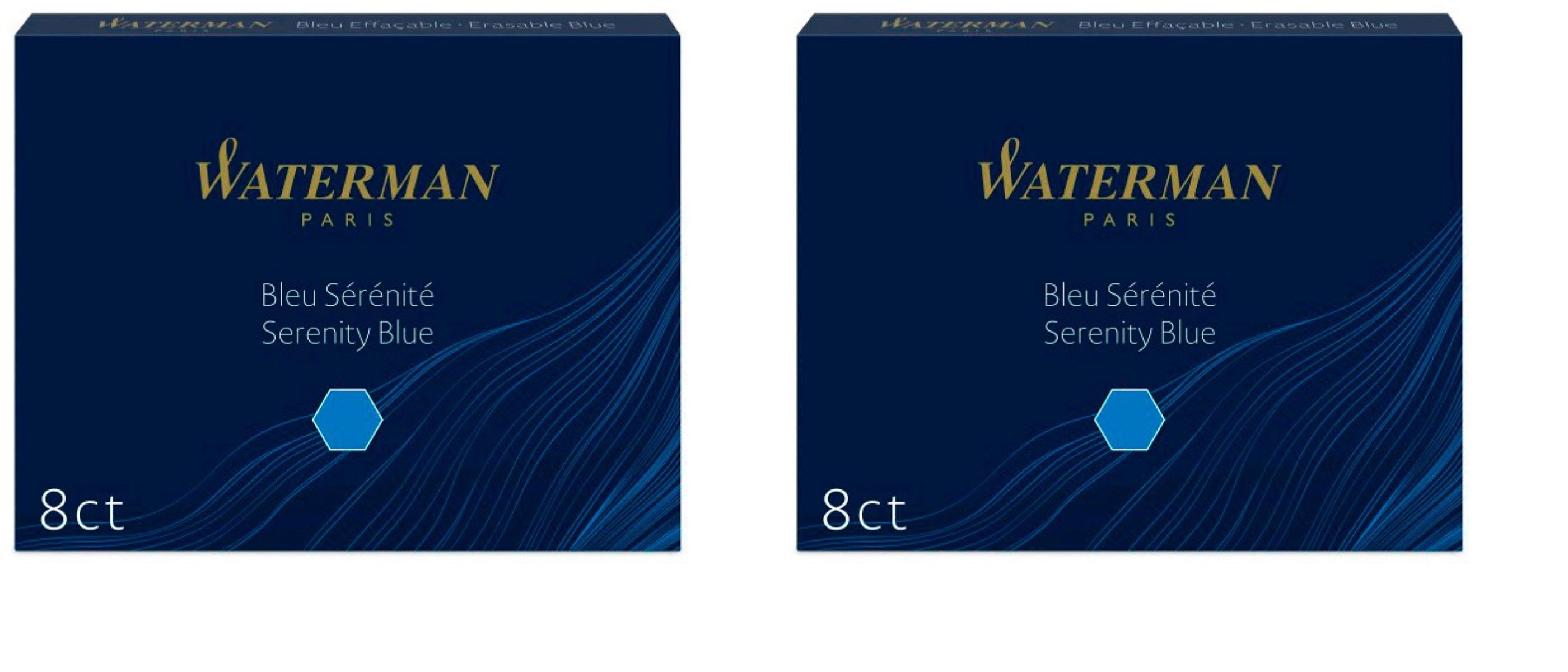 Картридж Waterman Serenity Blue long, 2 упаковки по 8 шт