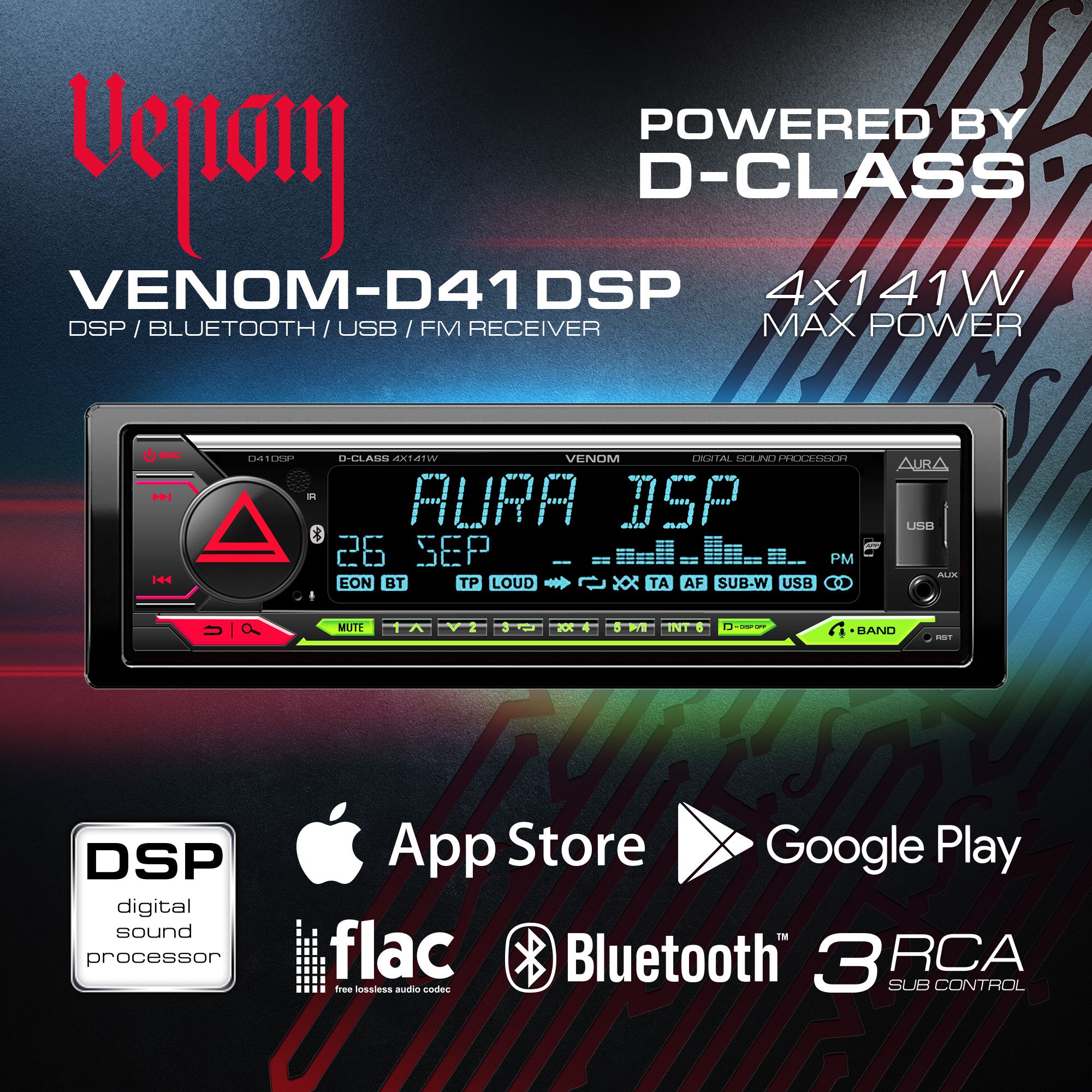 Aura venom d41dsp правильное подключение