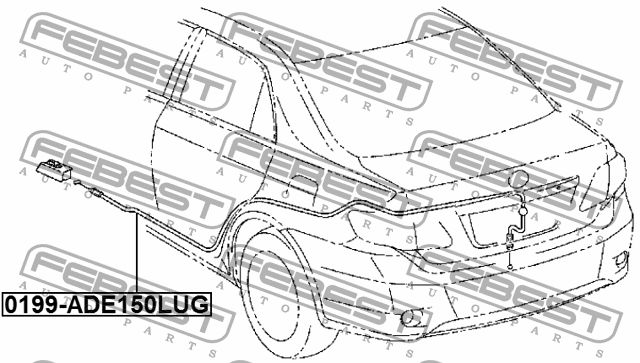 Febest Трос открывания, арт. 0199-ADE150LUG, 1 шт.