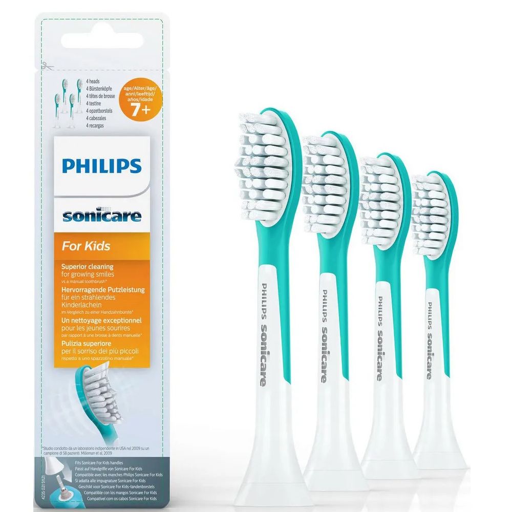 Насадки для зубной щетки для детей Philips Sonicare For Kids HX6044 для детей (7+), для бережного очищения, 4 шт