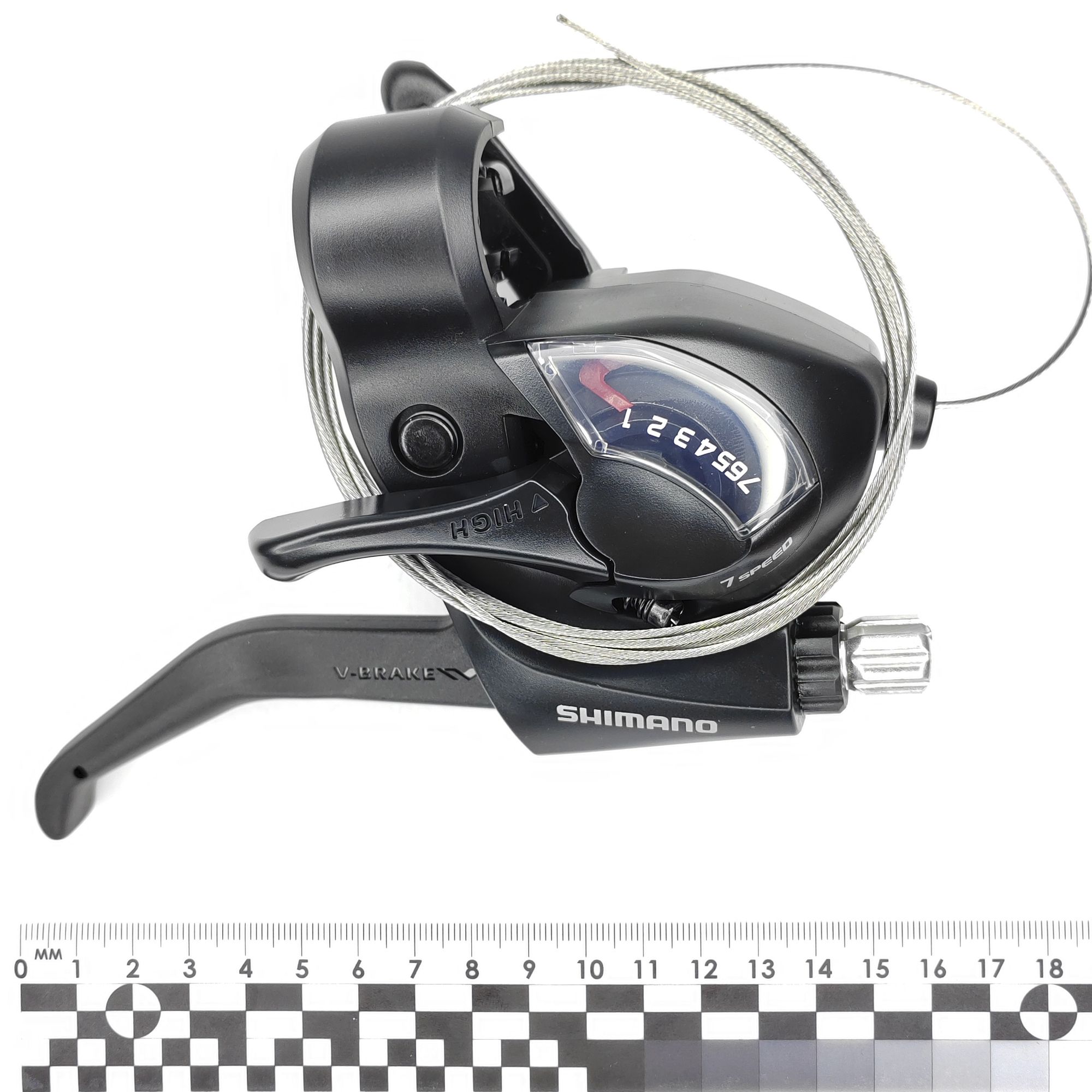 Shimano Шифтер ручка тормоза ST-EF41, серия Tourney, 7 скоростей, под правую руку, трос 205 см, черный — Товары для велоспорта