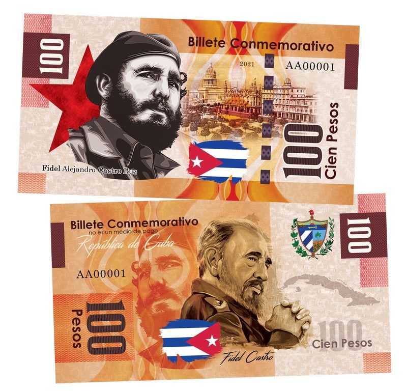 100 песо (Pesos)  Куба. Фидель Кастро(Fidel Castro). Памятная банкнота. UNC