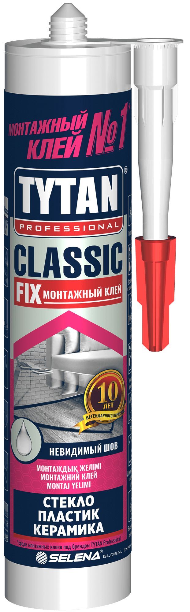 Монтажный клей Tytan Professional Classic Fix (стекло, пластик, керамика)  бесцветный 310мл