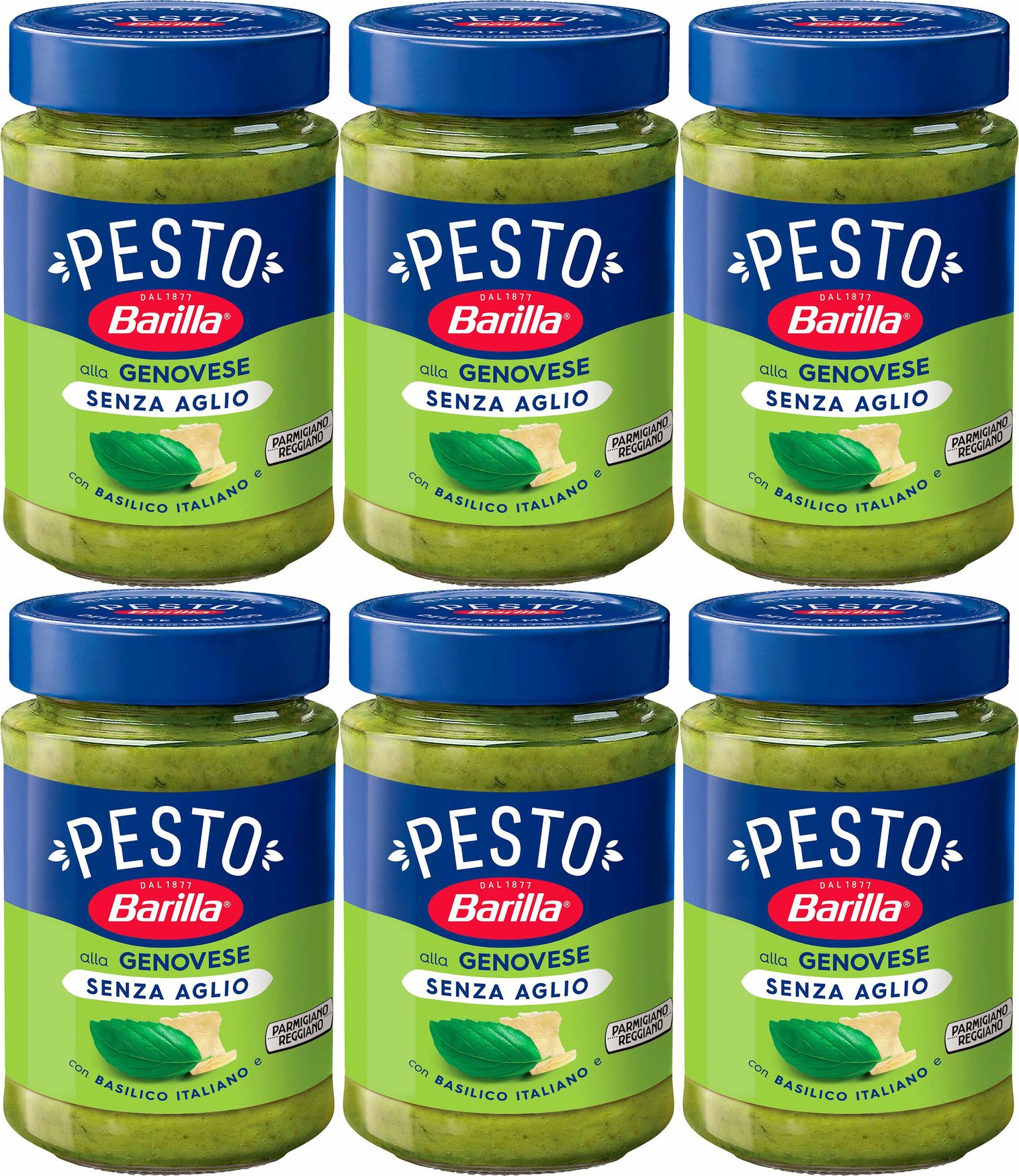 Соус Barilla Pesto Genovese senza Aglio с базиликом без чеснока, комплект:  6 упаковок по 190 г - купить с доставкой по выгодным ценам в  интернет-магазине OZON (899895179)