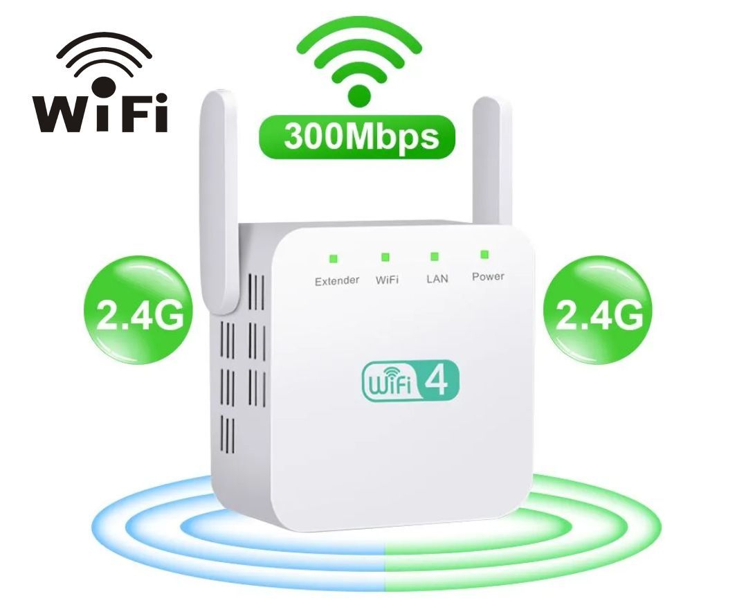 GP General Painter Усилитель Wi-Fi-сигнала WiFi Repeater 300Mbps, белый