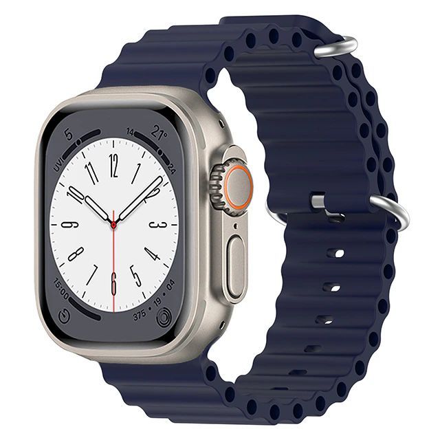 Ремешок для Apple Watch 42 / 44 / 45 / Ultra 49 mm силиконовый Ocean Band Midnight