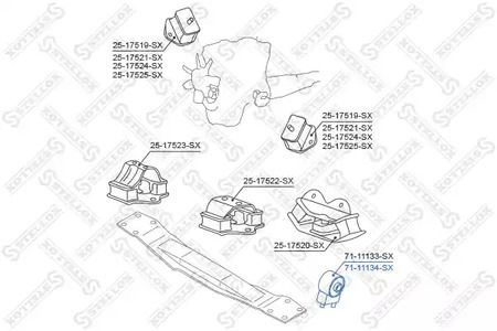 Подушка раздатки Mitsubishi Pajero II V14W-V55W 91-04 Stellox 71-11134-SX