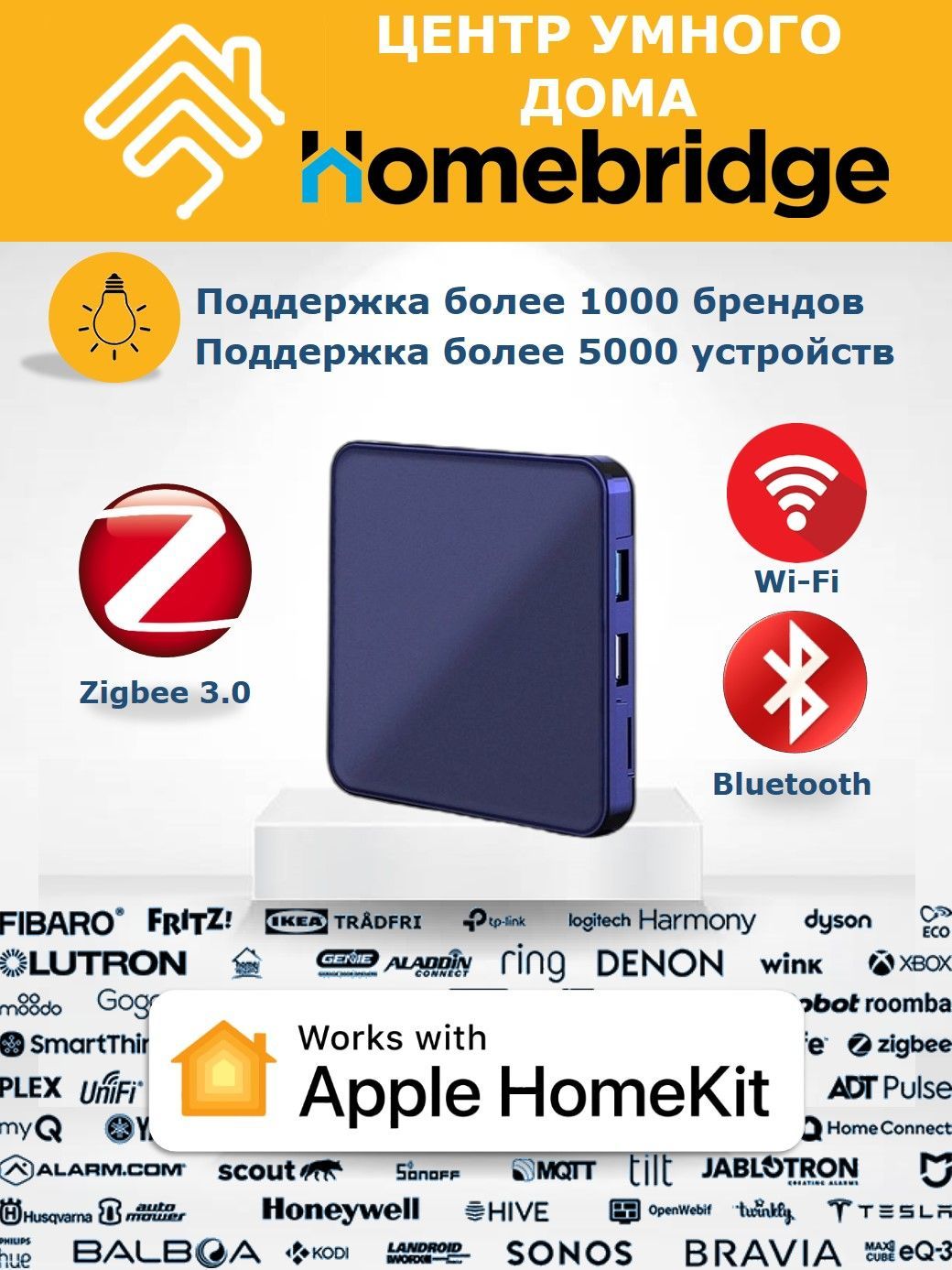 Центр умного дома Homebridge/ HUB Apple HomeKIt 2/16/ zigbee - купить с  доставкой по выгодным ценам в интернет-магазине OZON (947086660)