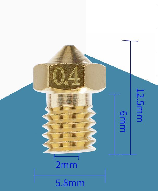 Сопло латунное 0.4мм  E3DV6, V5/V6  для 3D принтера, 3шт.