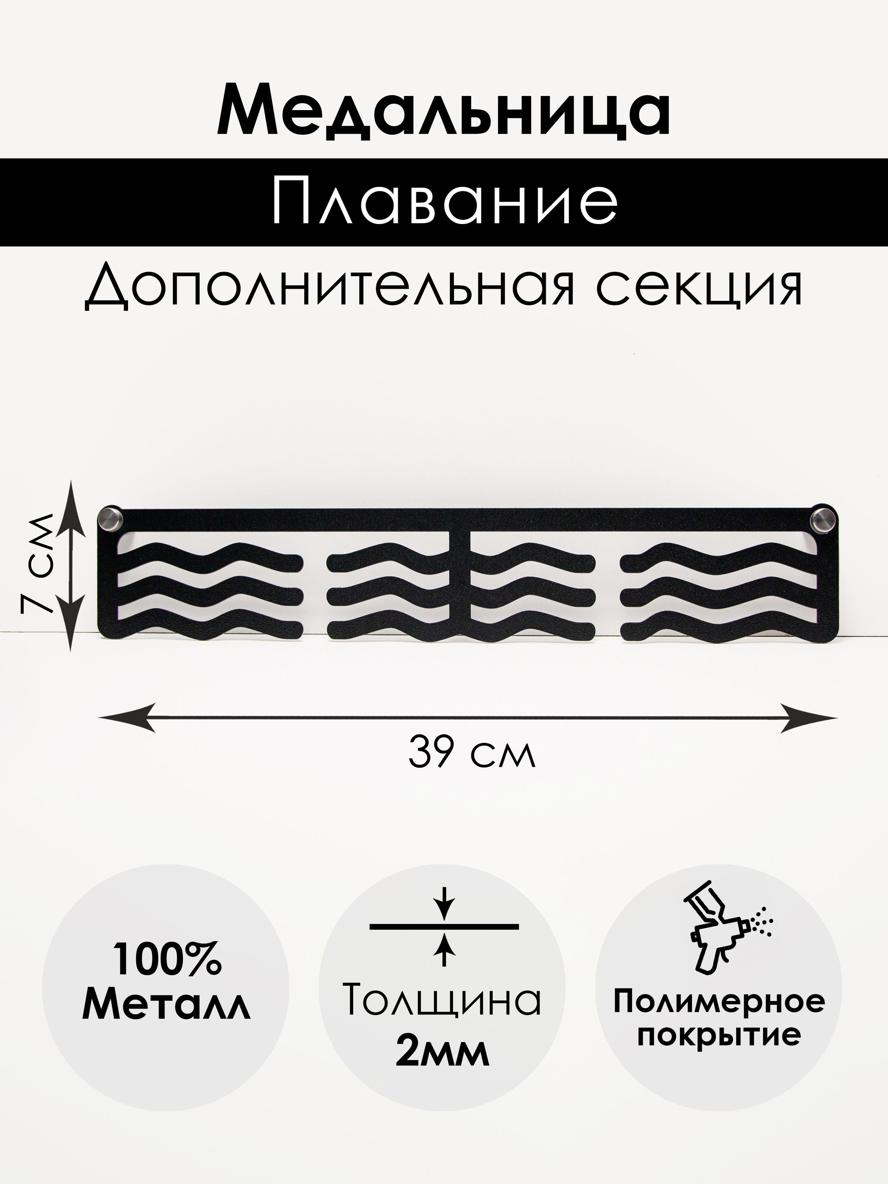 Медальница металлическая Плавание/Держатель для медалей Плавание