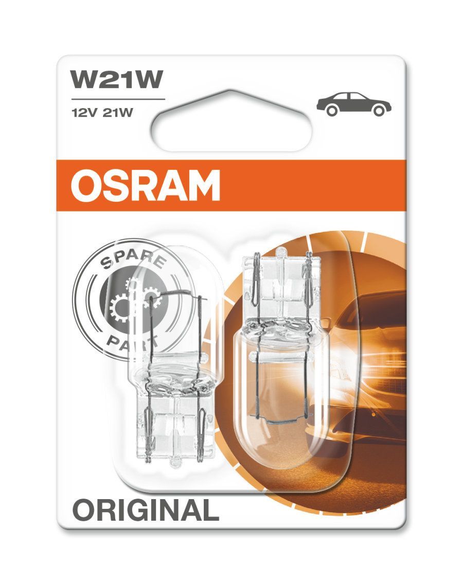 Лампа автомобильная W21W 12V OSRAM ORIGINAL 7505-02B 2шт.