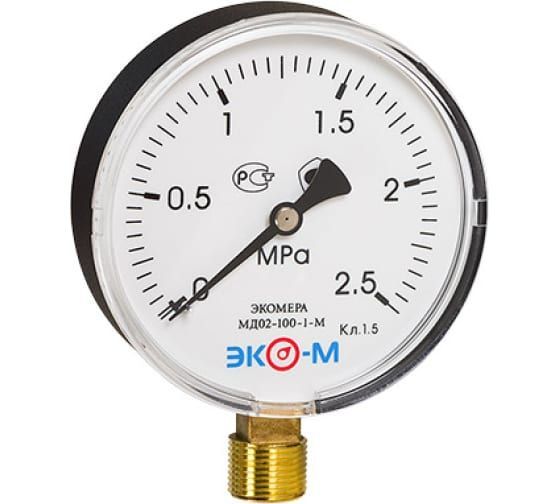 Манометр Экомера МД02-100мм 0-2,5МПа М20*1,5 (Эконом)