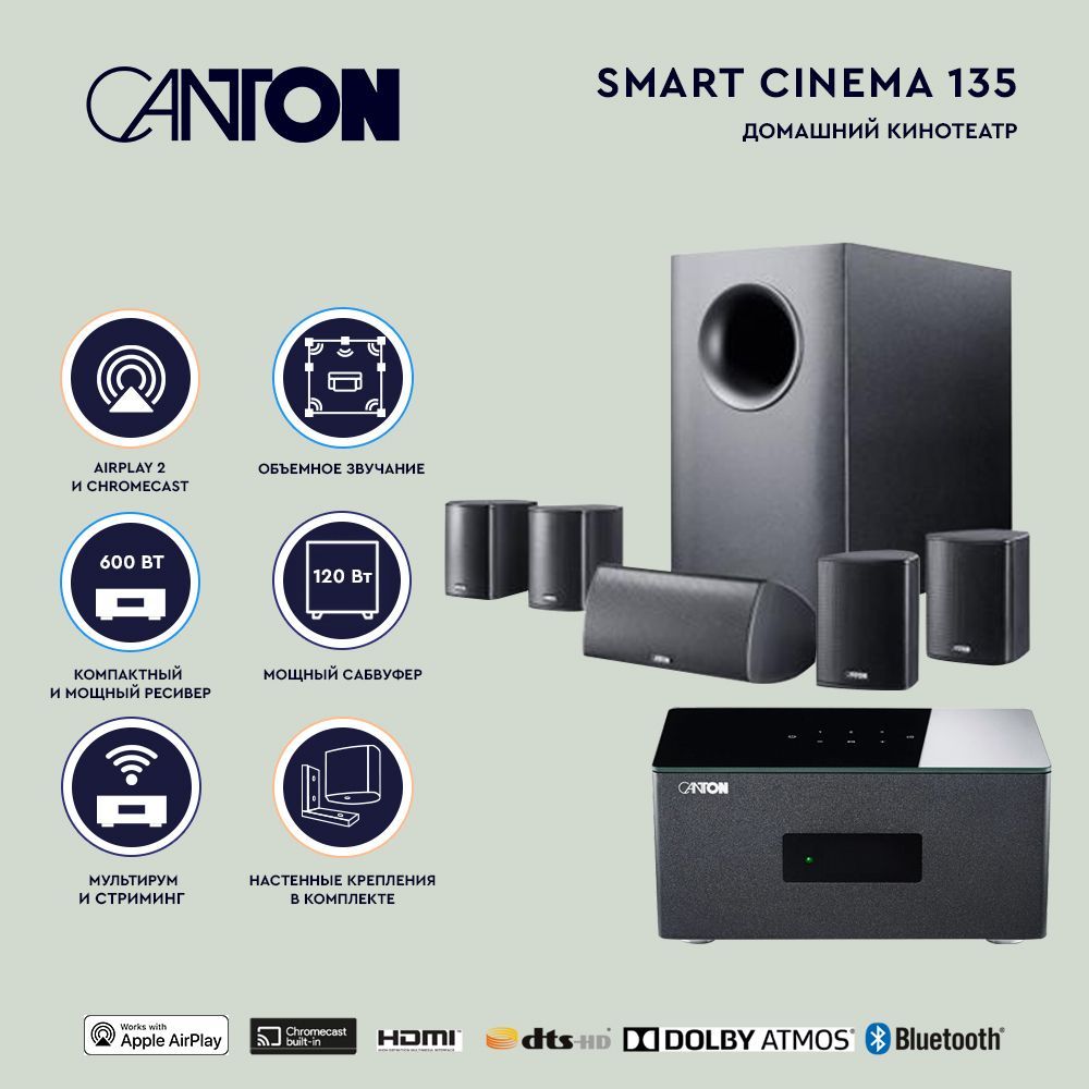 Комплект домашнего кинотеатра 5.1 CANTON Smart Cinema 135, black