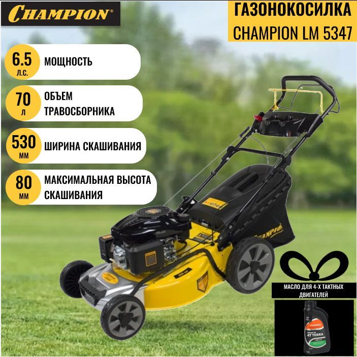 Газонокосилка champion сколько масла. Газонокосилка бензиновая Champion lmh4412, корд. Газонокосилка чемпион 5347. Масло газонокосилка Champion 5347.