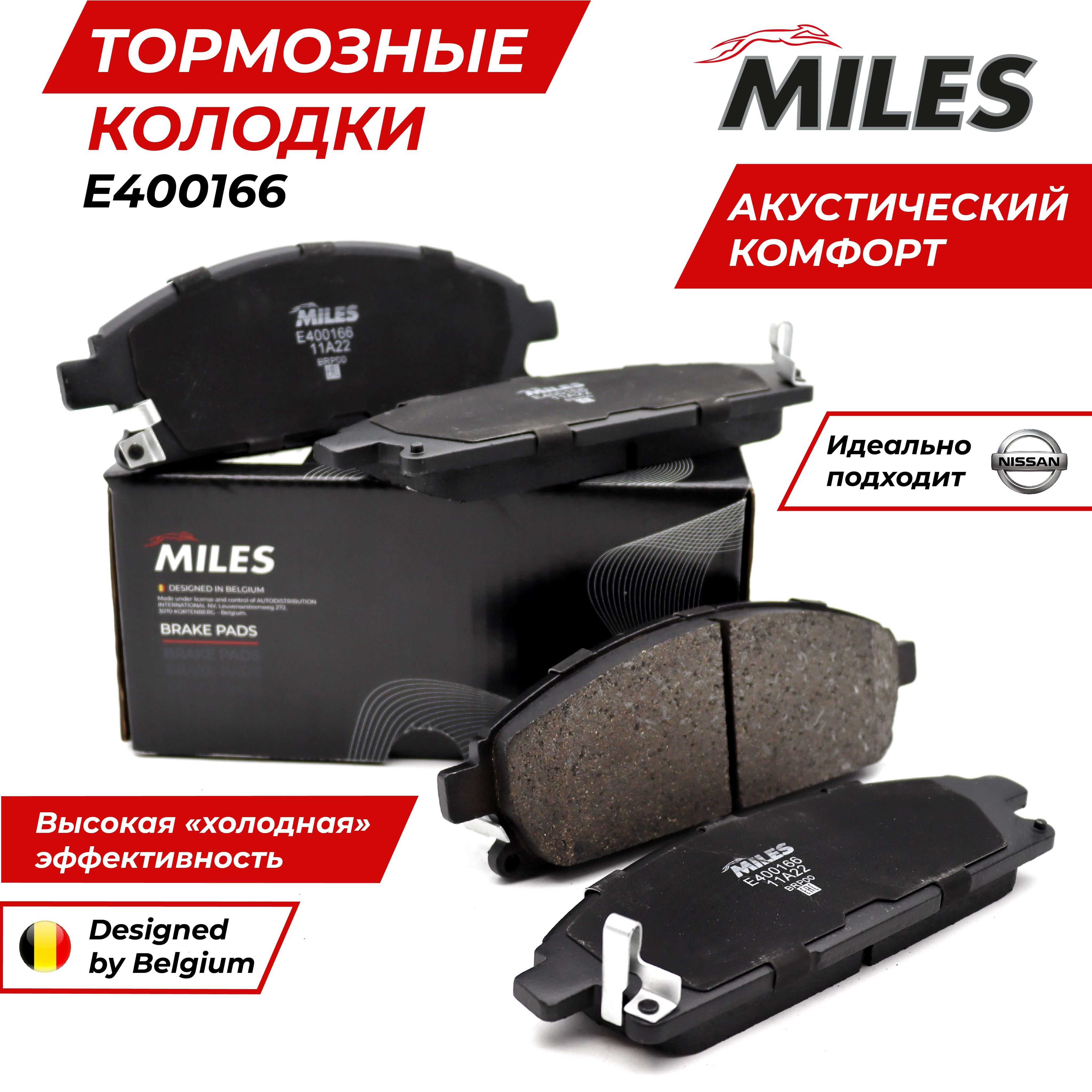 Колодки тормозные MILES E400166 Передние - купить по низким ценам в  интернет-магазине OZON (1087942265)