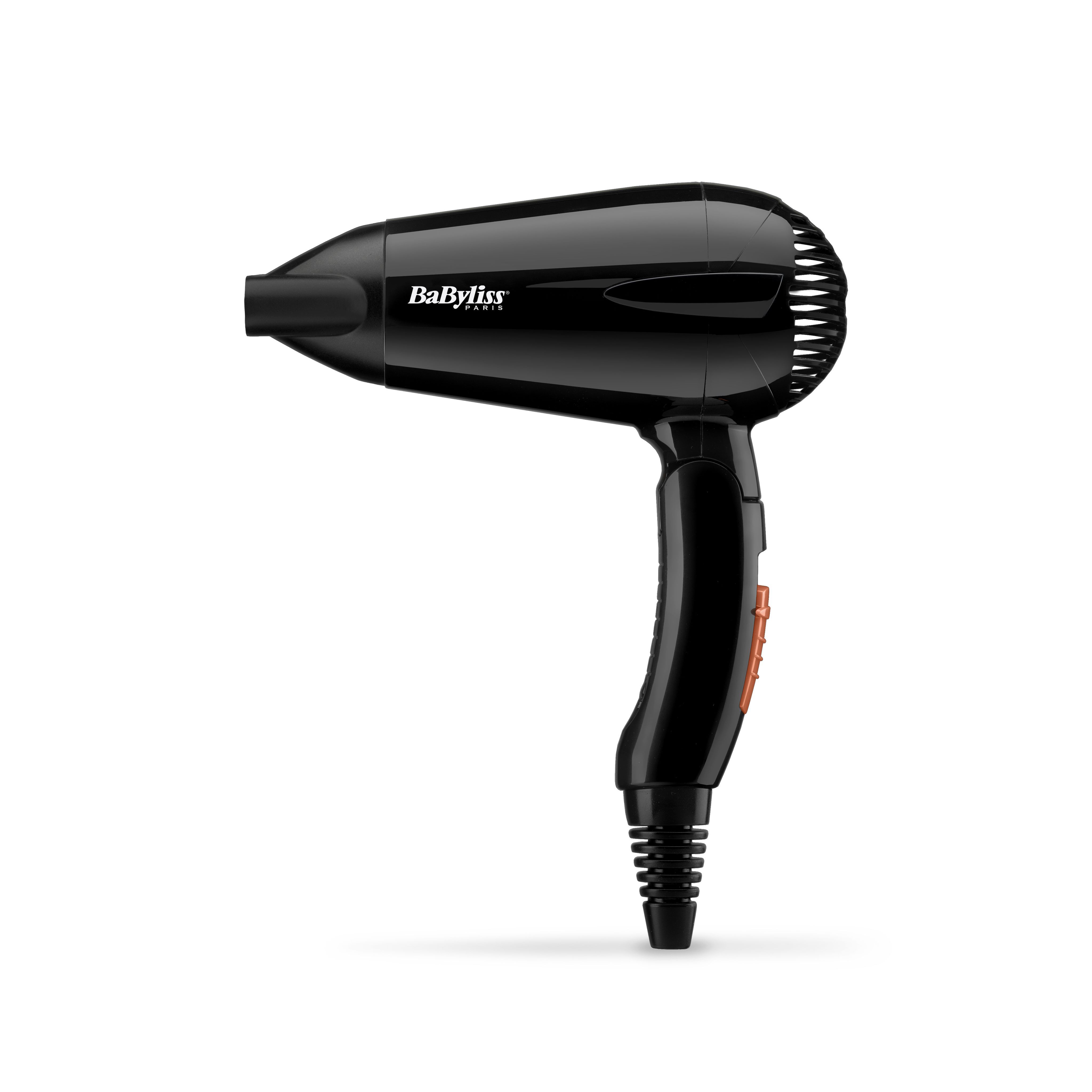 BaByliss Фен для волос 5344E 2000 Вт, скоростей 1, кол-во насадок 1, черный, оранжевый