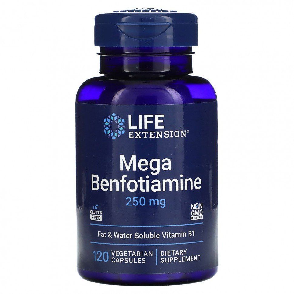 МегаБенфотиаминLIFEEXTENSIONMegaBenfotiamine250mg,120капсул