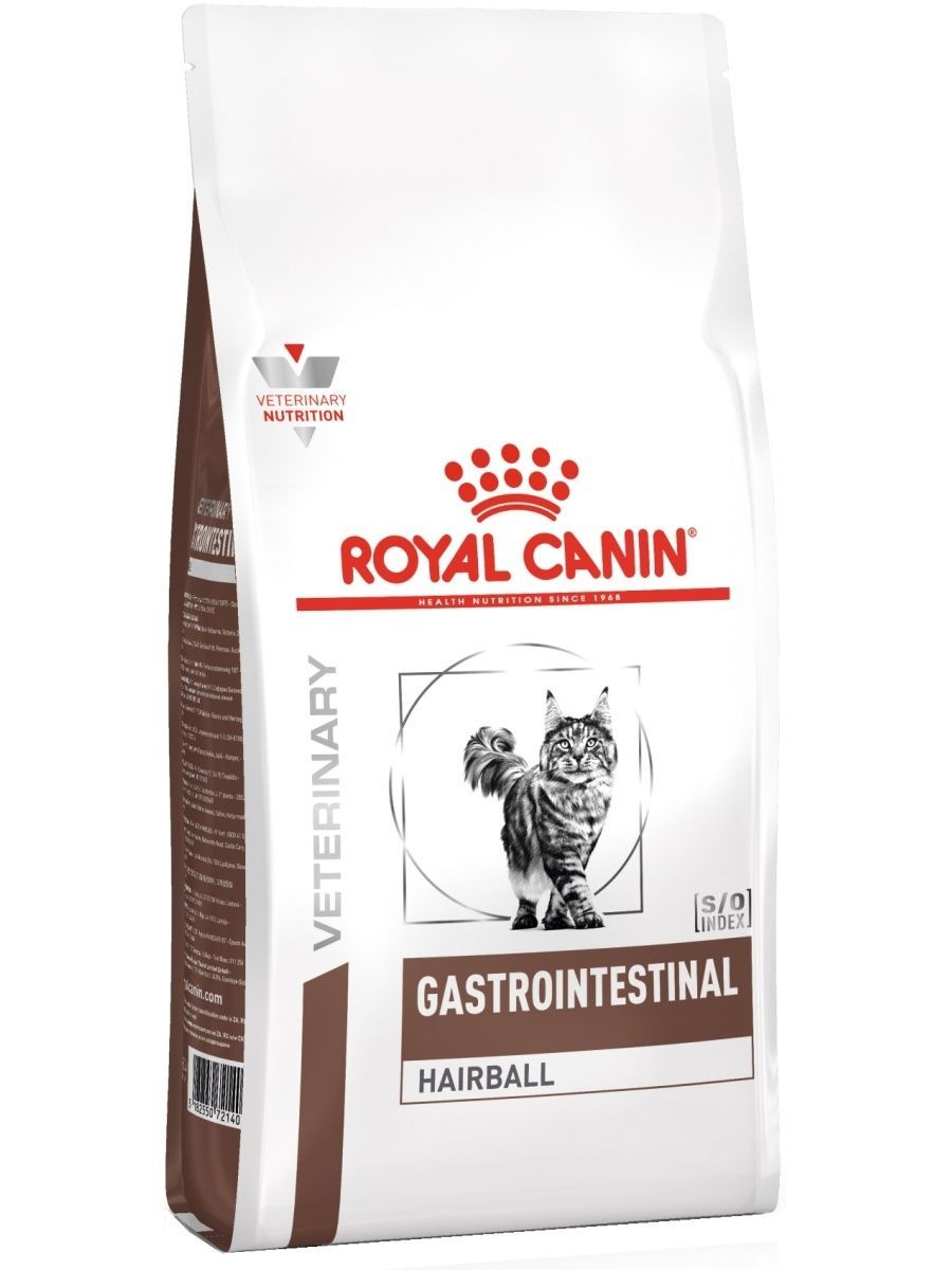 ROYALCANINVeterinaryDietGastrointestinalHairballдиетическийкормдлякошекпринарушениипищеварения,вызванногоналичиемволосяныхкомочков2кг