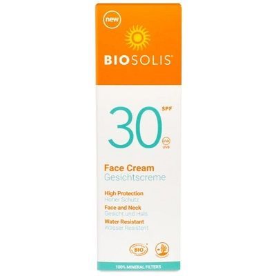 Натуральный Солнцезащитный крем для лица, SPF30, НАТУРАЛЬНЫЙ, BIOSOLIS, 50 мл